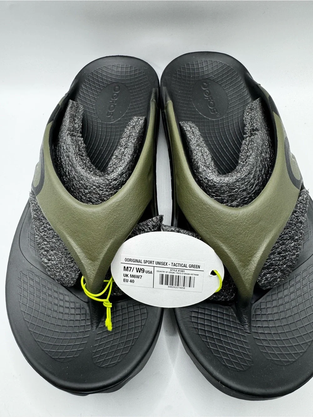 Oofos Men's Tactical Green & Black Cushioned Slide Sandals